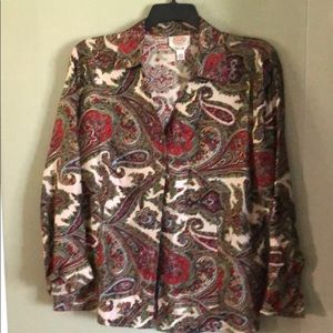 Talbots paisley blouse